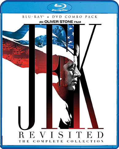 Main Cover of JFK Revisited The Complete Collection with JFK side portrait and Autographed Exclusive Poster Blu-Ray Shout Factory Store